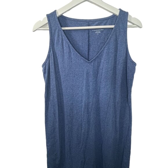 J Jill Pure Jill Blue Tie Dye Maxi Dress Small Cotton Sleeveless - Picture 3 of 11
